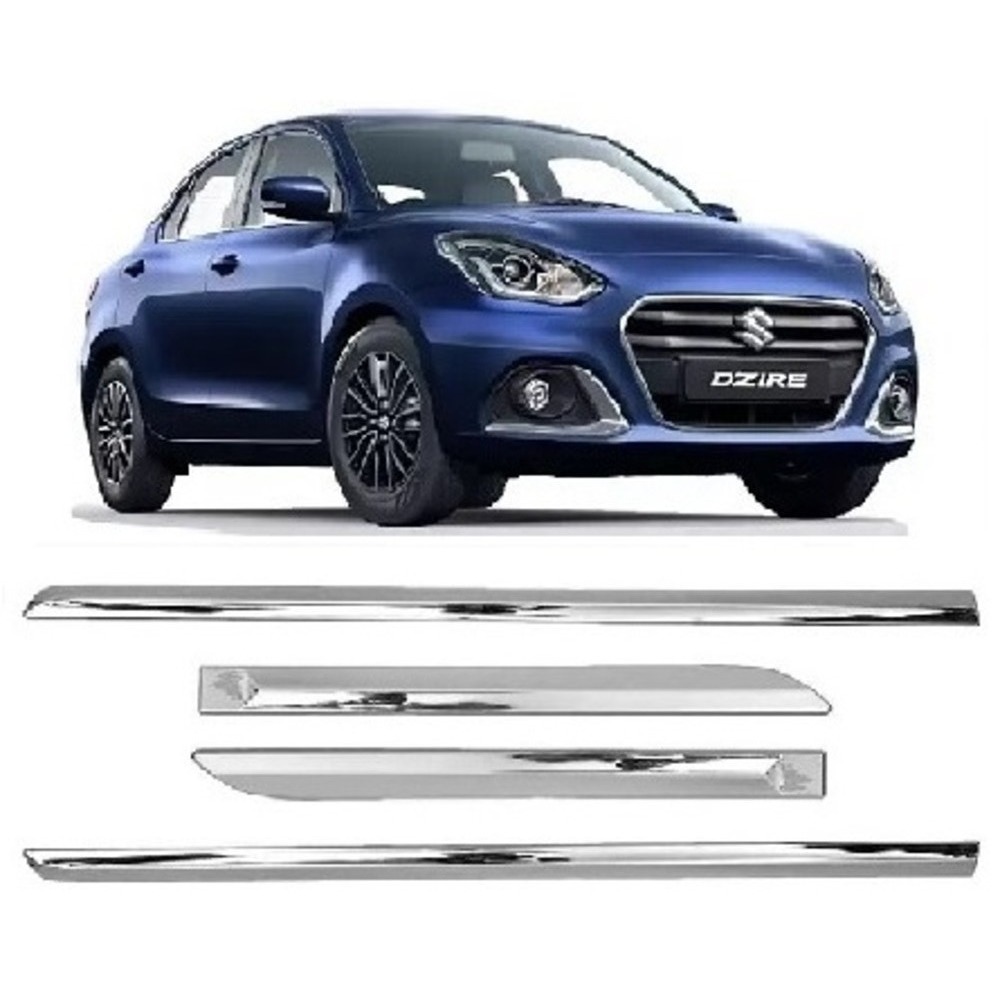 Door Side Beading For New Swift Dzire - silver